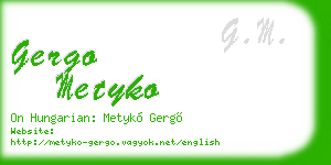 gergo metyko business card