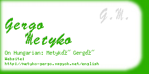 gergo metyko business card